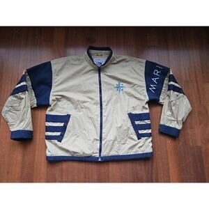 Seattle Mariners Zip Up Jacket Windbreaker Mens Xl Vintage!!!!